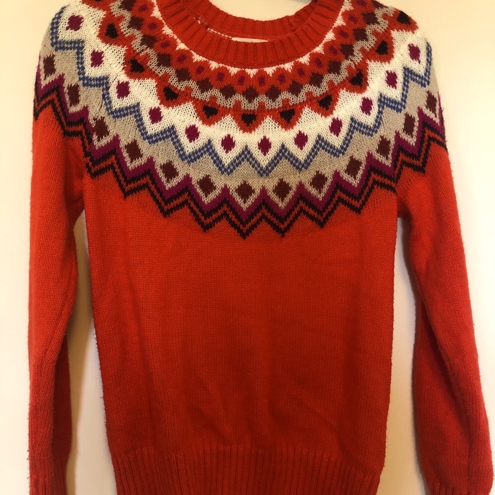 Old Navy Blood Orange Red Fun Sweater